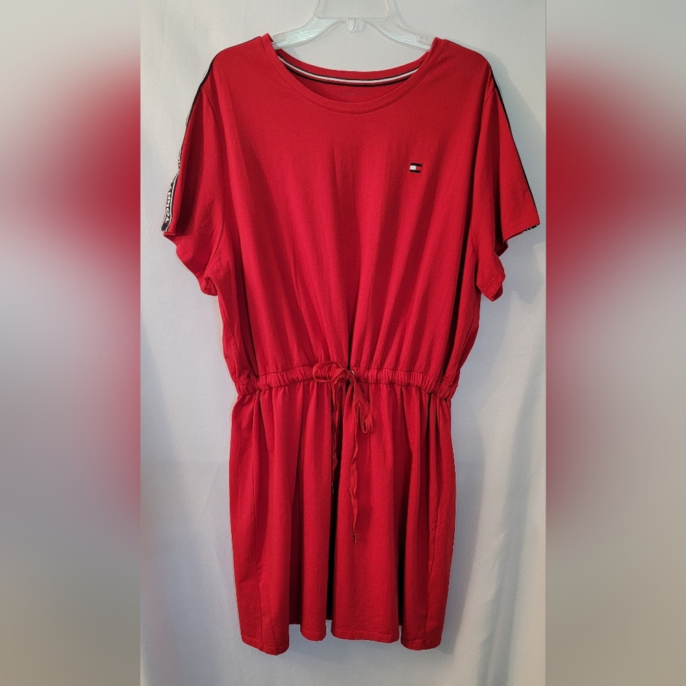 Tommy Hilfiger Red Drawstring Waist Dress Size 2X
